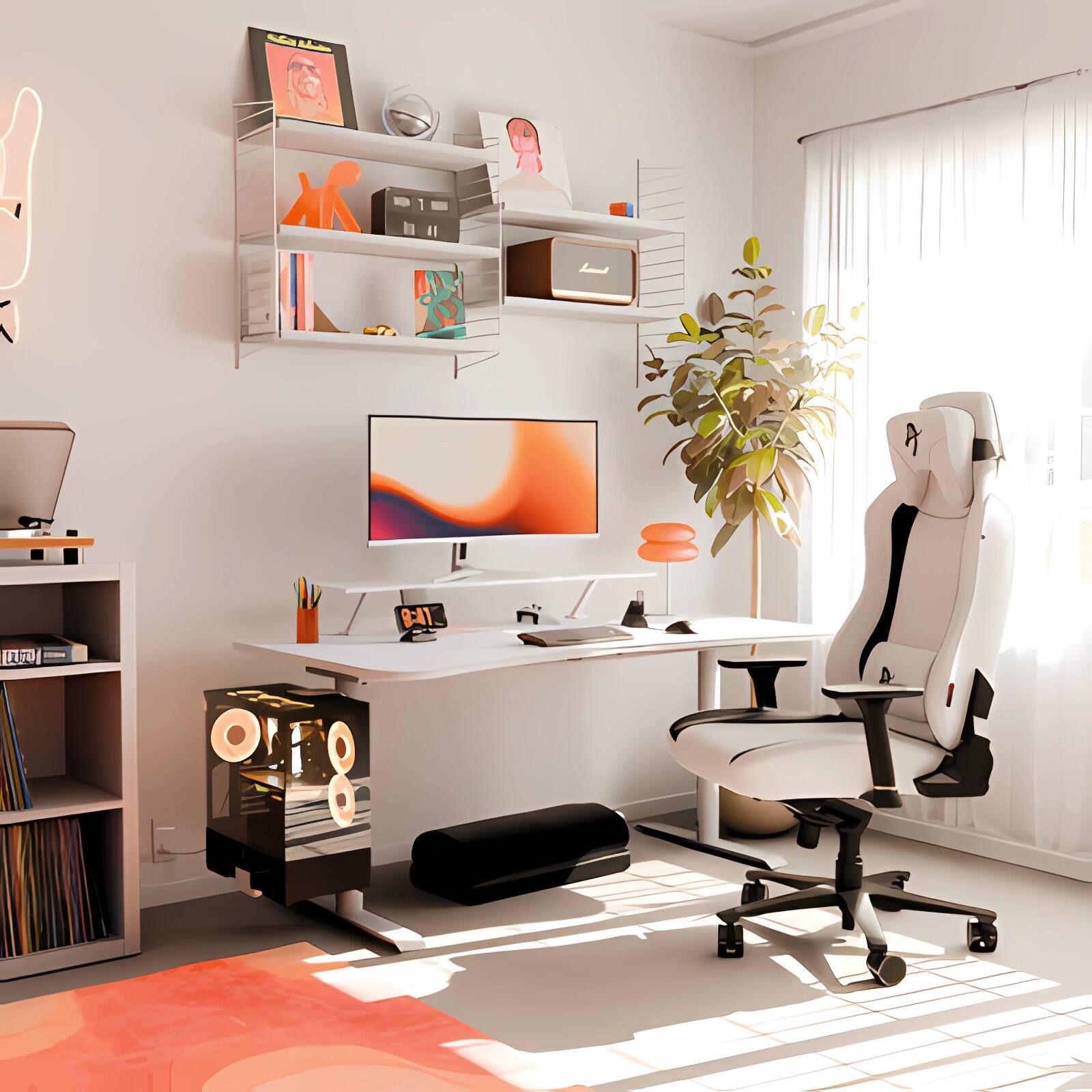 Back. Arozzi - Arozzi – Nova 34" Curved VA UWQHD 165Hz Gaming Monitor – White - White.