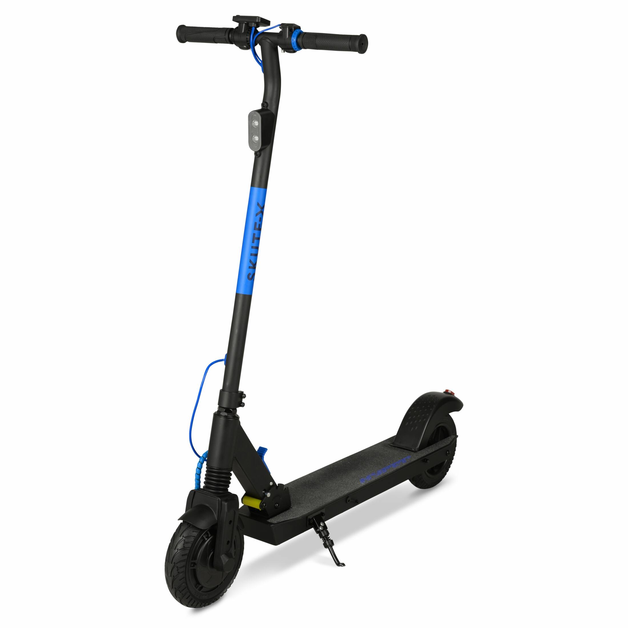 Alt View 4. Hyper - SKUTE X Adult & Teen Foldable Lithium Electric Scooter - 15MPH Speed - 12 Mile Range - Throttle -UL APPROVED & CERTIFIED - Black/Blue.