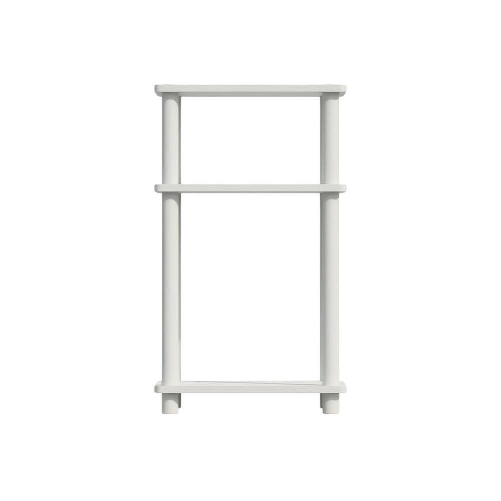 Back. FurniFact - White 3-Tier End Table with Multi-level Storage and Modern Design - White/White.