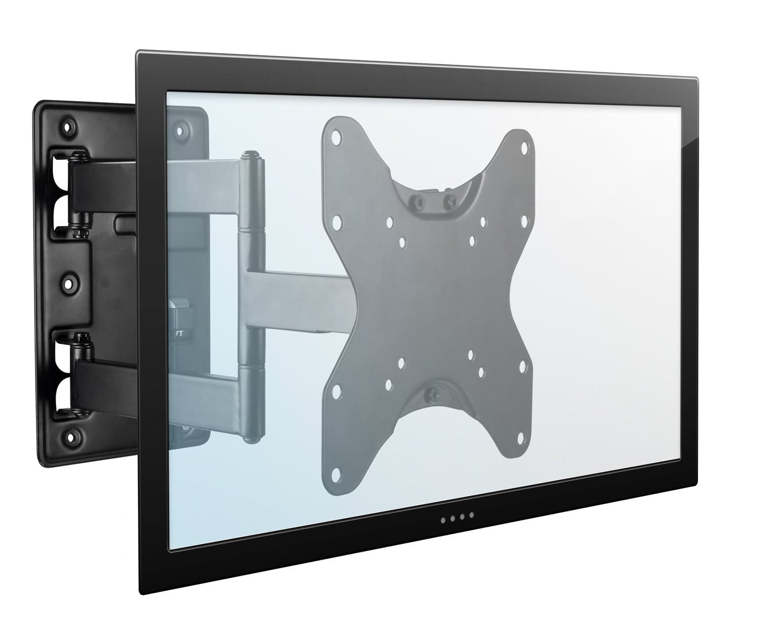 Back. Mount-It! - Lockable Camper TV Wall Mount with Detachable Bracket for 23–42" Screens, Full Motion, 77 lb Capacity - Black.
