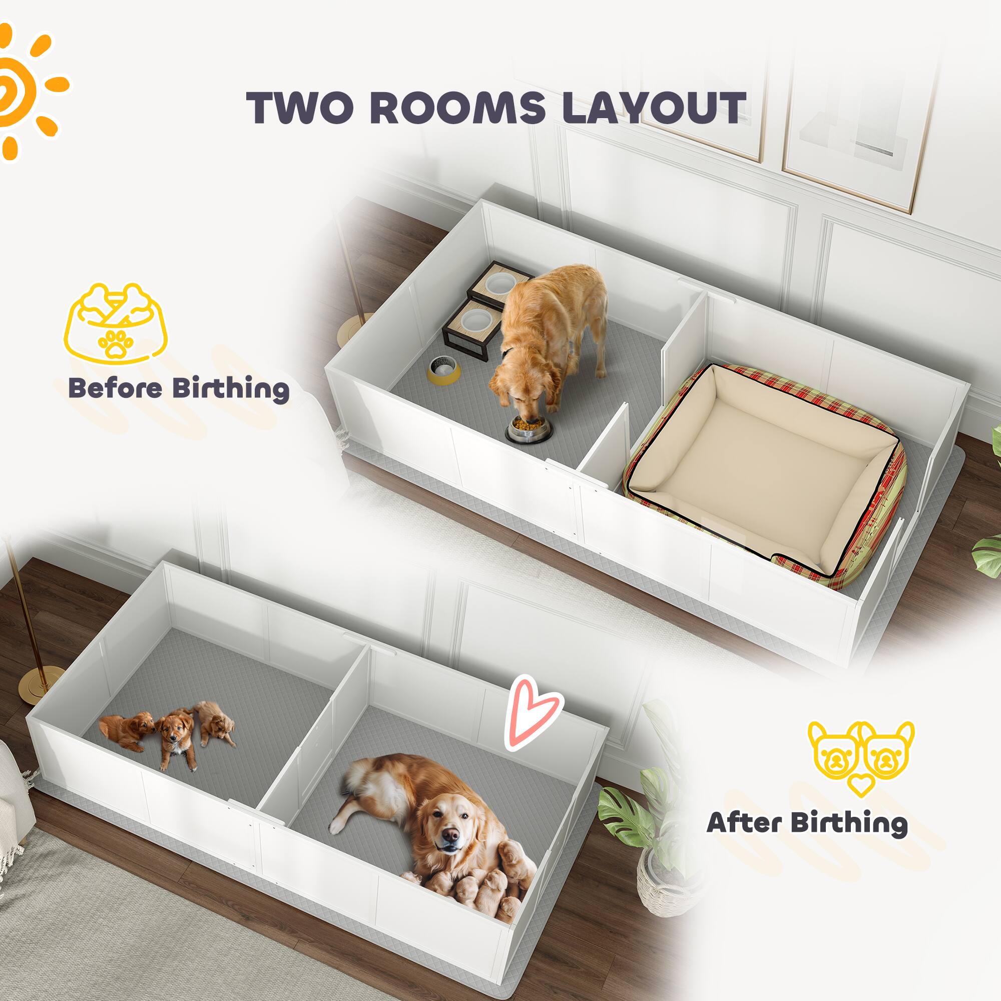 TWO ROOMS LAYOUT

Before Birthing

After Birthing