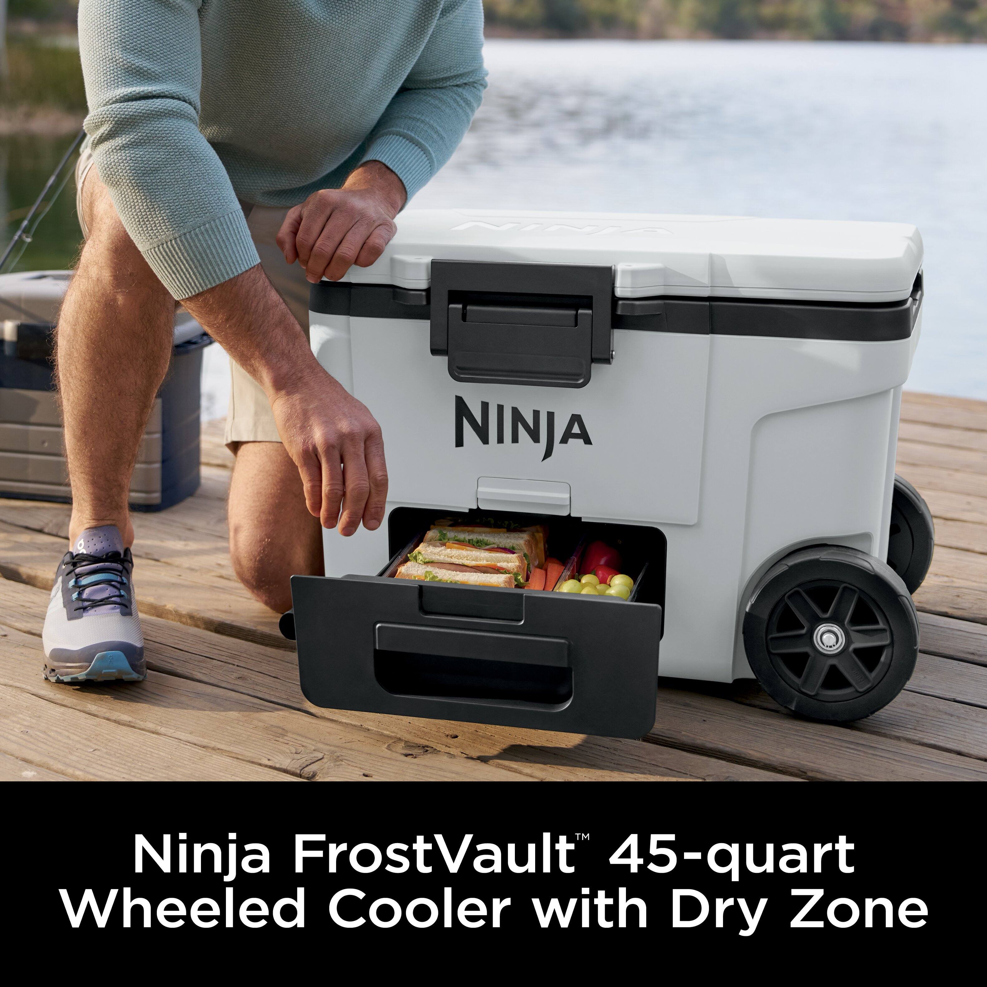 H Ninja FrostVault 45-quart Wheeled Cooler with Dry Zone
