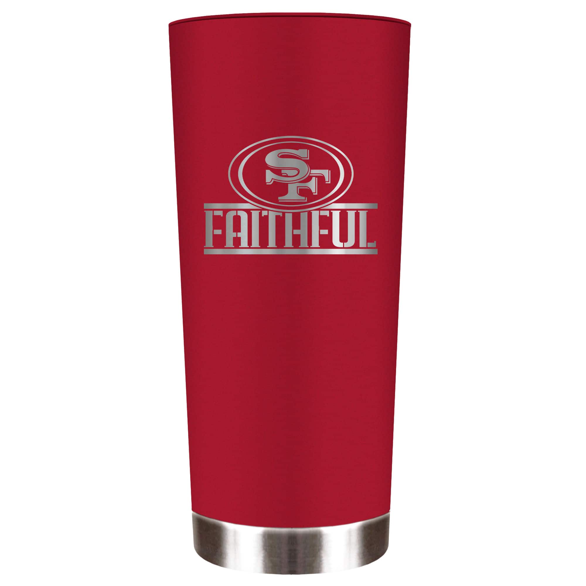 Front. Great American Products - Scarlet San Francisco 49ers Faithful 18oz. Roadie Tumbler - Scarlet.