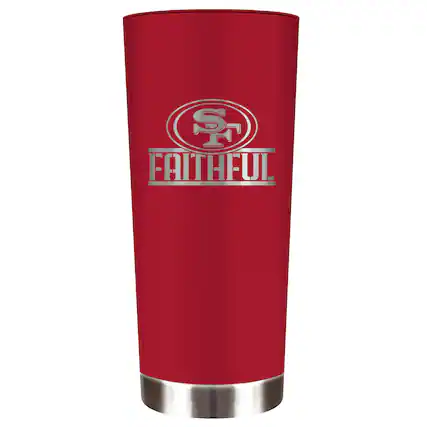 Front. Great American Products - Scarlet San Francisco 49ers Faithful 18oz. Roadie Tumbler - Scarlet.