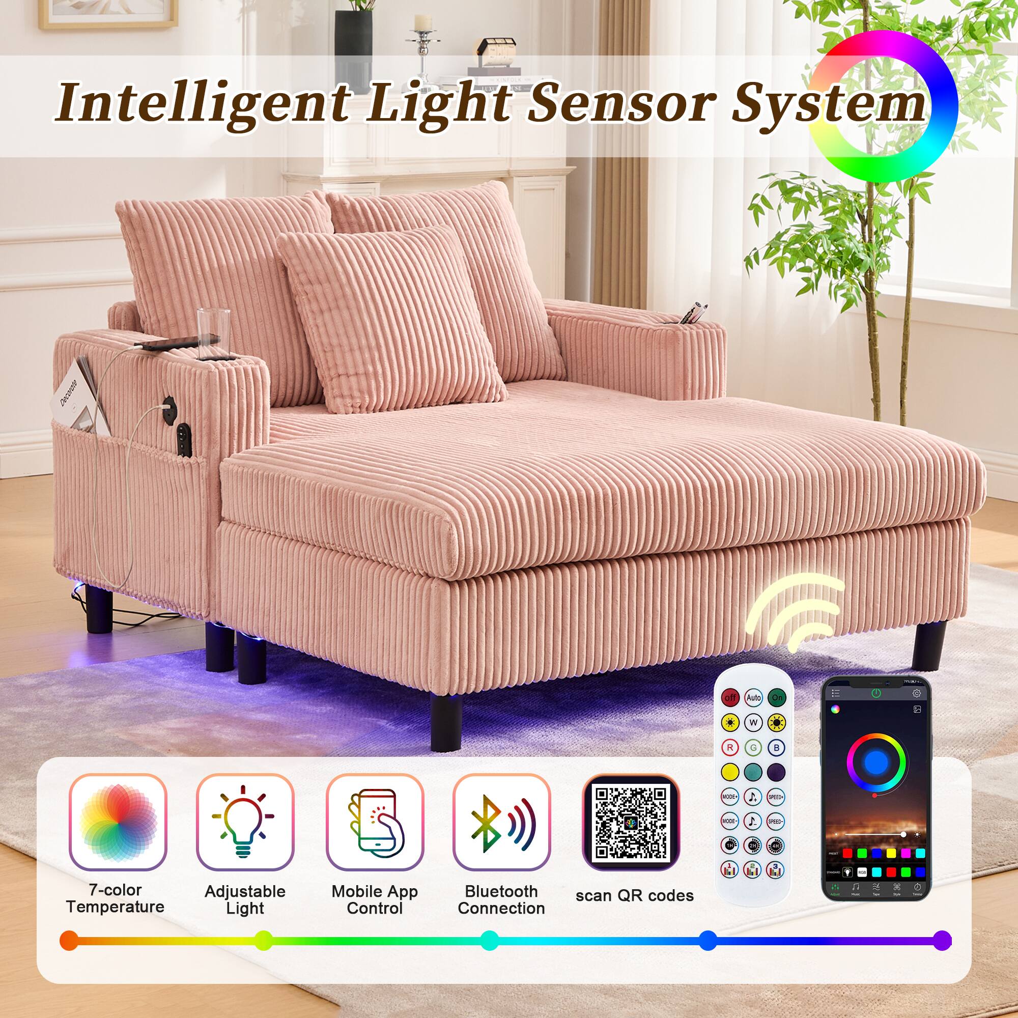 Intelligent Light Sensor System

- 7-color Adjustable Temperature Light
- Mobile App Control
- Bluetooth Connection
- Scan QR codes