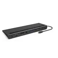 Belkin - 11-in-1 USB C Hub with 4K HDMI, DP, VGA, 100W PD Docking Station for MacBook Pro, Air, and more - Dark Gray - Front_Zoom
