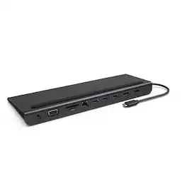 Belkin - 11-in-1 USB C Hub with 4K HDMI, DP, VGA, 100W PD Docking Station for MacBook Pro, Air, and more - Dark Gray