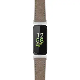 StrapsCo - Textured Strap Leather Watch Band For Fitbit Inspire 3 - Brown