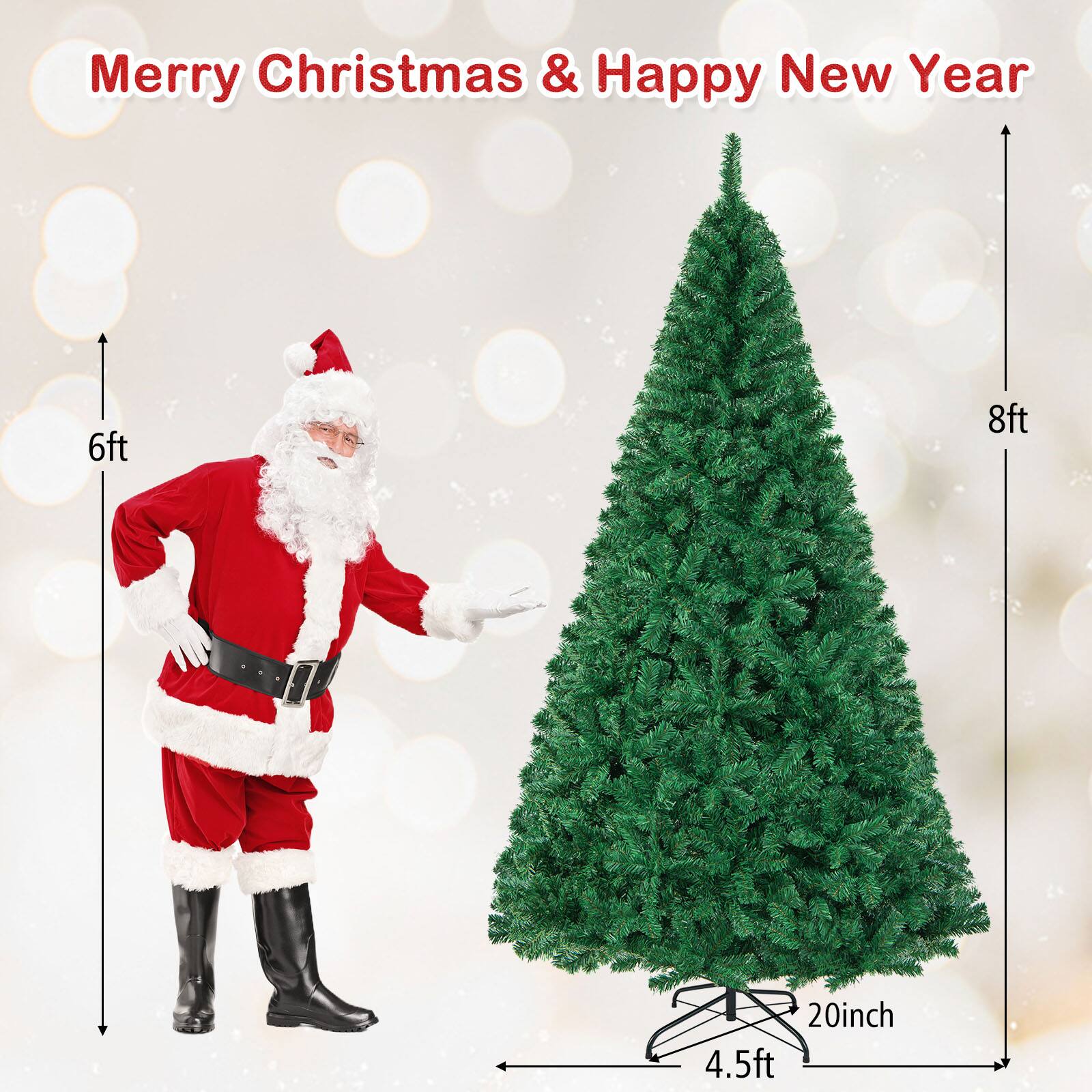 Merry Christmas & Happy New Year

6ft  
8ft  
20inch  
4.5ft