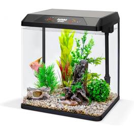 Jumbl Pets - Starter Fish Aquarium Kit, Beginner Glass Fish Tank Kit w/LED Lighting & More (2 Gallon)