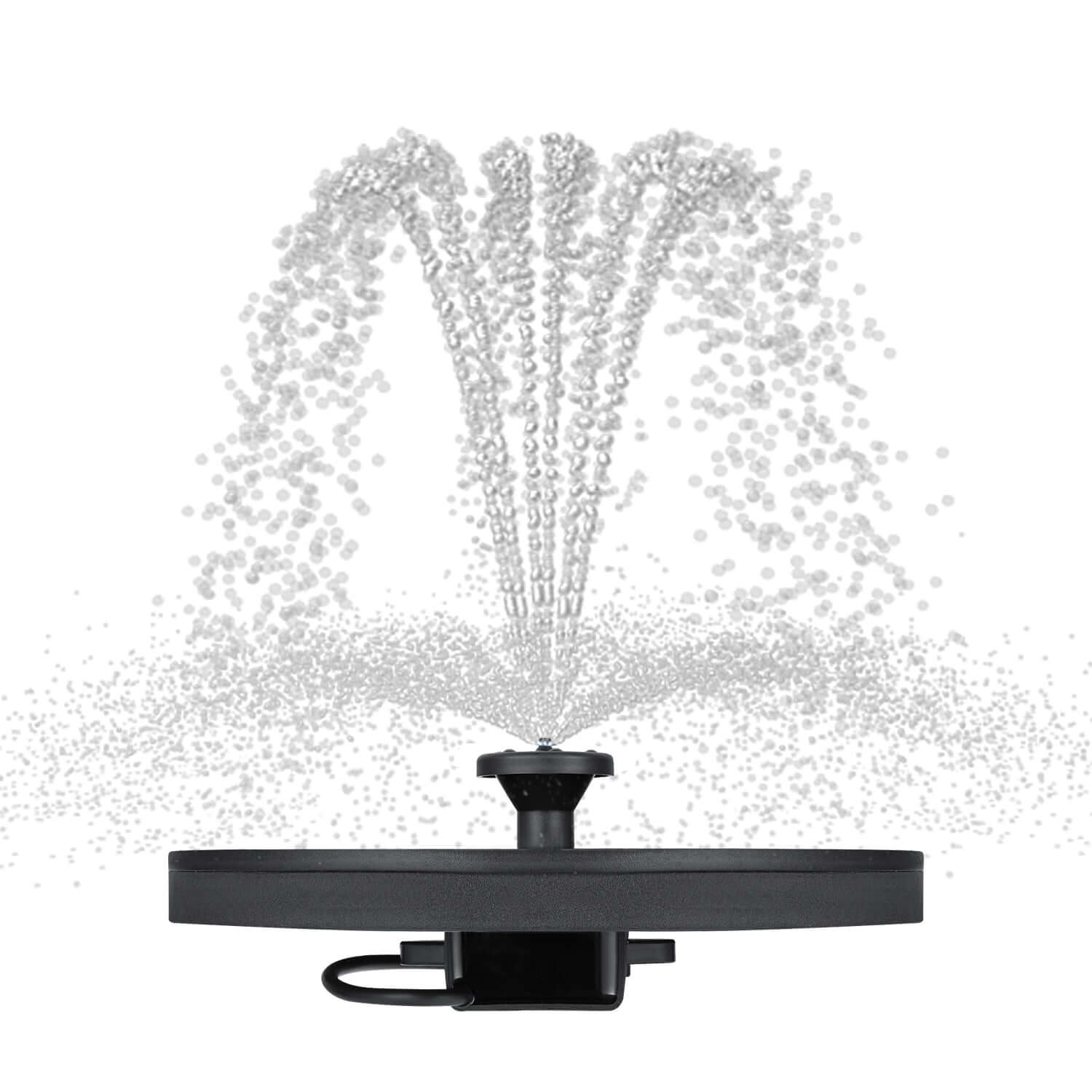 Alt View 1. Dartwood - Solar Bird Bath and Water Fountain with 4 Different Nozzle Heads - Black.