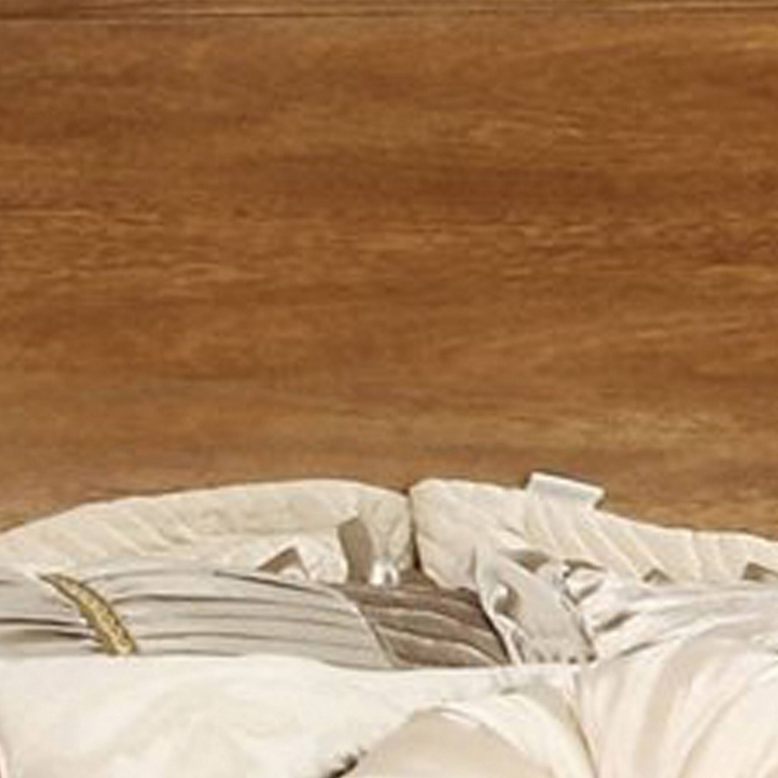 Alt View 3. Manhattan Lane - Wooden Eastern King Size Bed with Panel Headboard, Oak Brown - Brown.