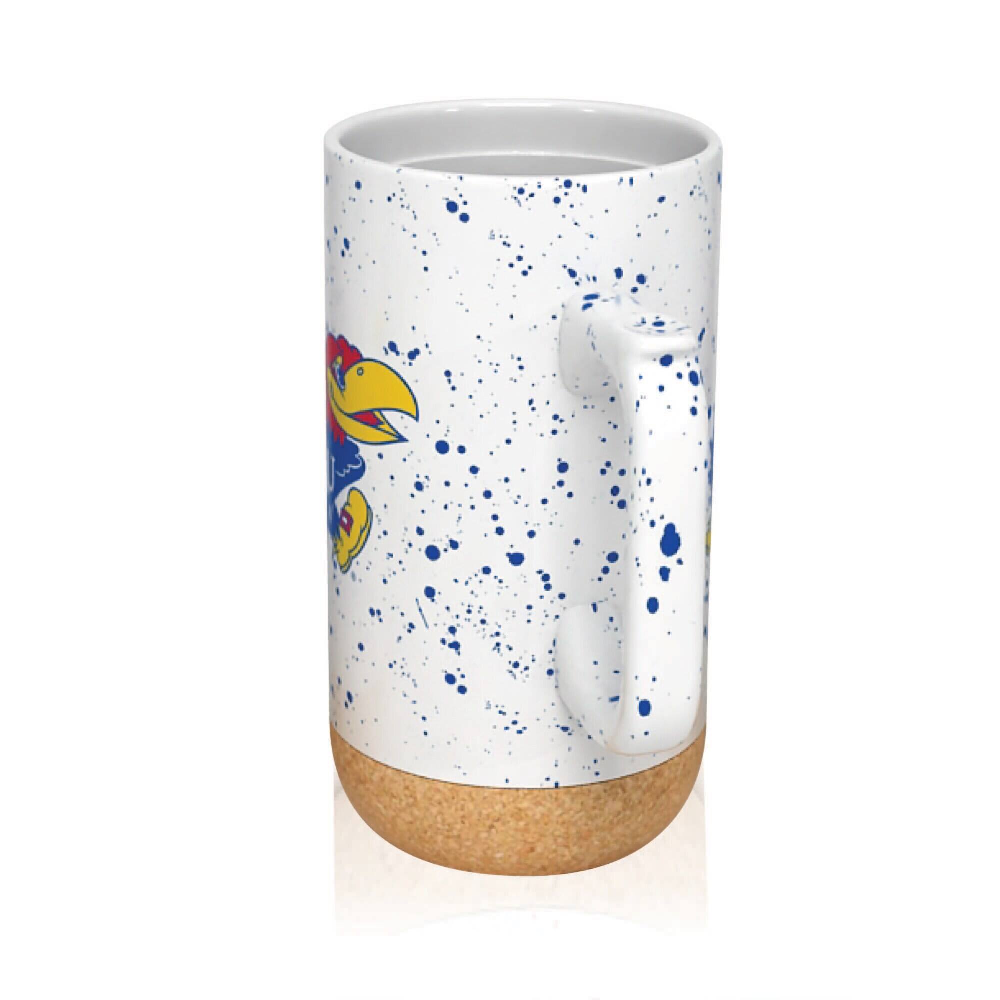 Alt View 2. Indigo Falls - Kansas Jayhawks 18oz. Speckle Cork Mug - Cream.