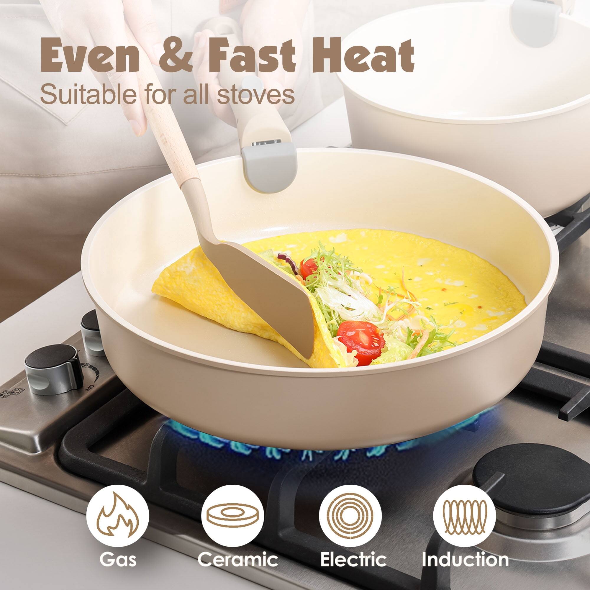 Even & Fast Heat  
Suitable for all stoves  

OFF  
Gas  
Ceramic  
Electric  
Induction