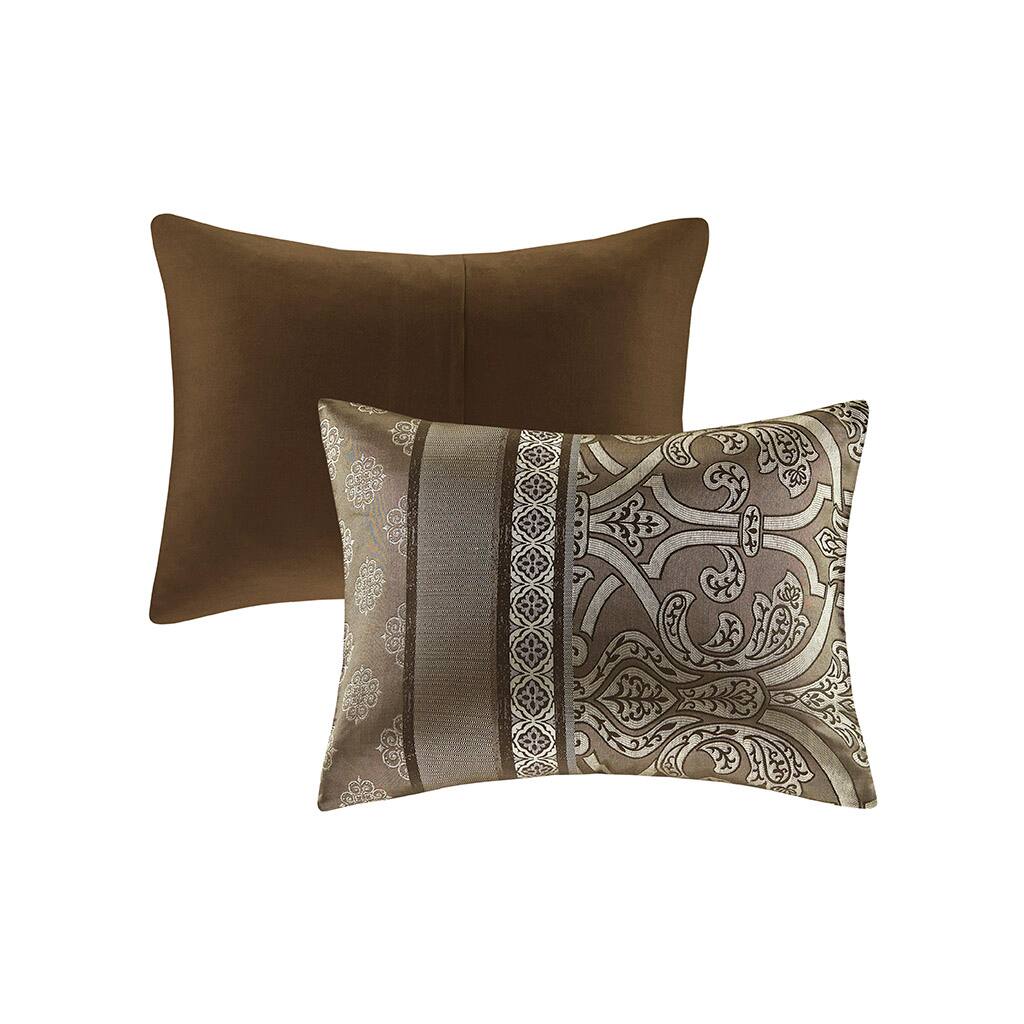 Alt View 3. Gracie Mills - Gracie Mills Alfredo 16-Piece Jacquard Complete Bedding Set with 2 Sheet Sets - Brown.