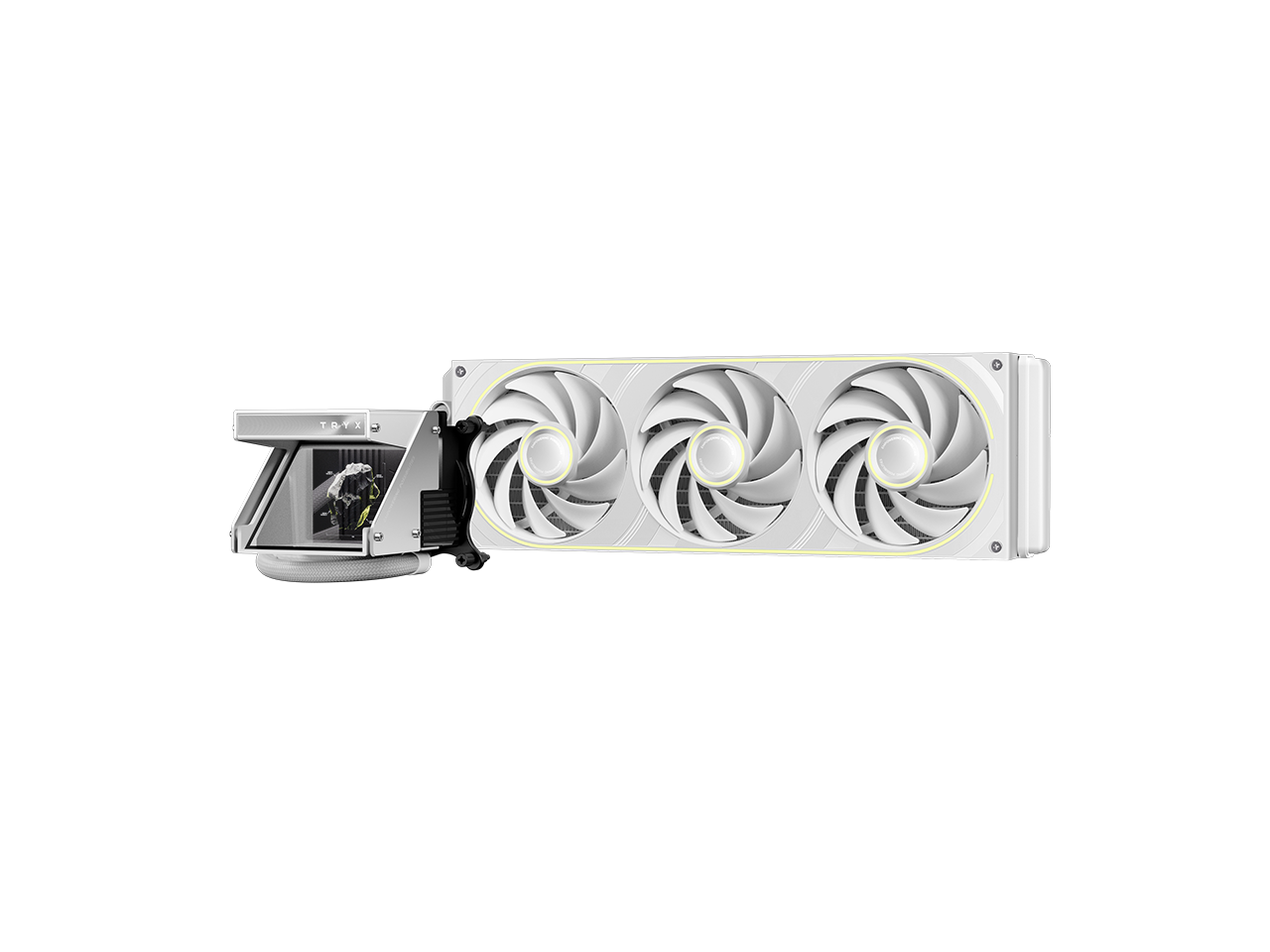 Alt View 3. TRYX - HOLO ARGB 360mm Holographic AIO Liquid Cooler - White.
