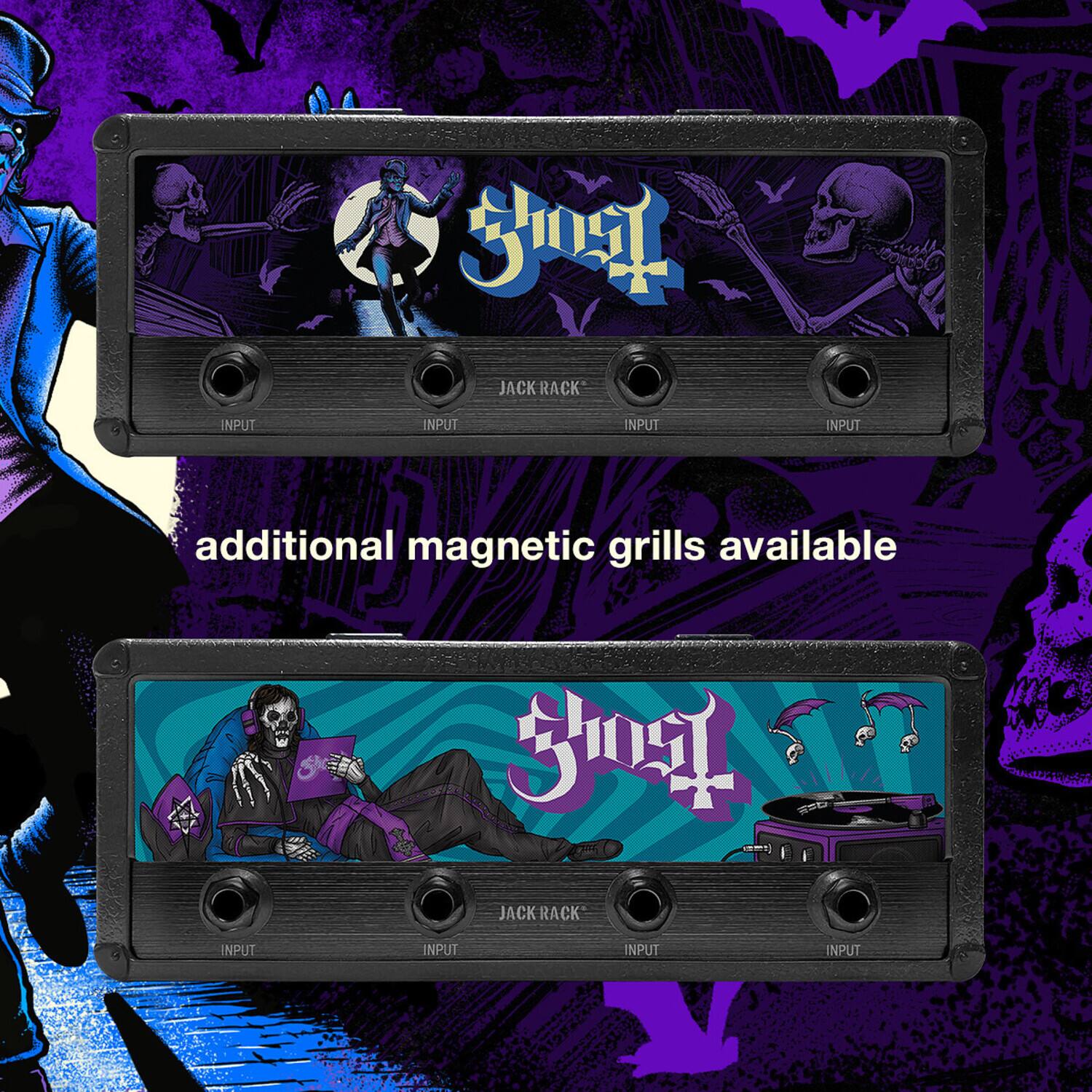 JACK RACK
INPUT
INPUT
INPUT
INPUT

additional magnetic grills available

JACK RACK
INPUT
INPUT
INPUT
INPUT