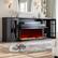 Front. U-HOMY - 70" Electric Fireplace TV Stand with 3-Sided Glass Fireplace, LED Light Entertainment Console - Black.