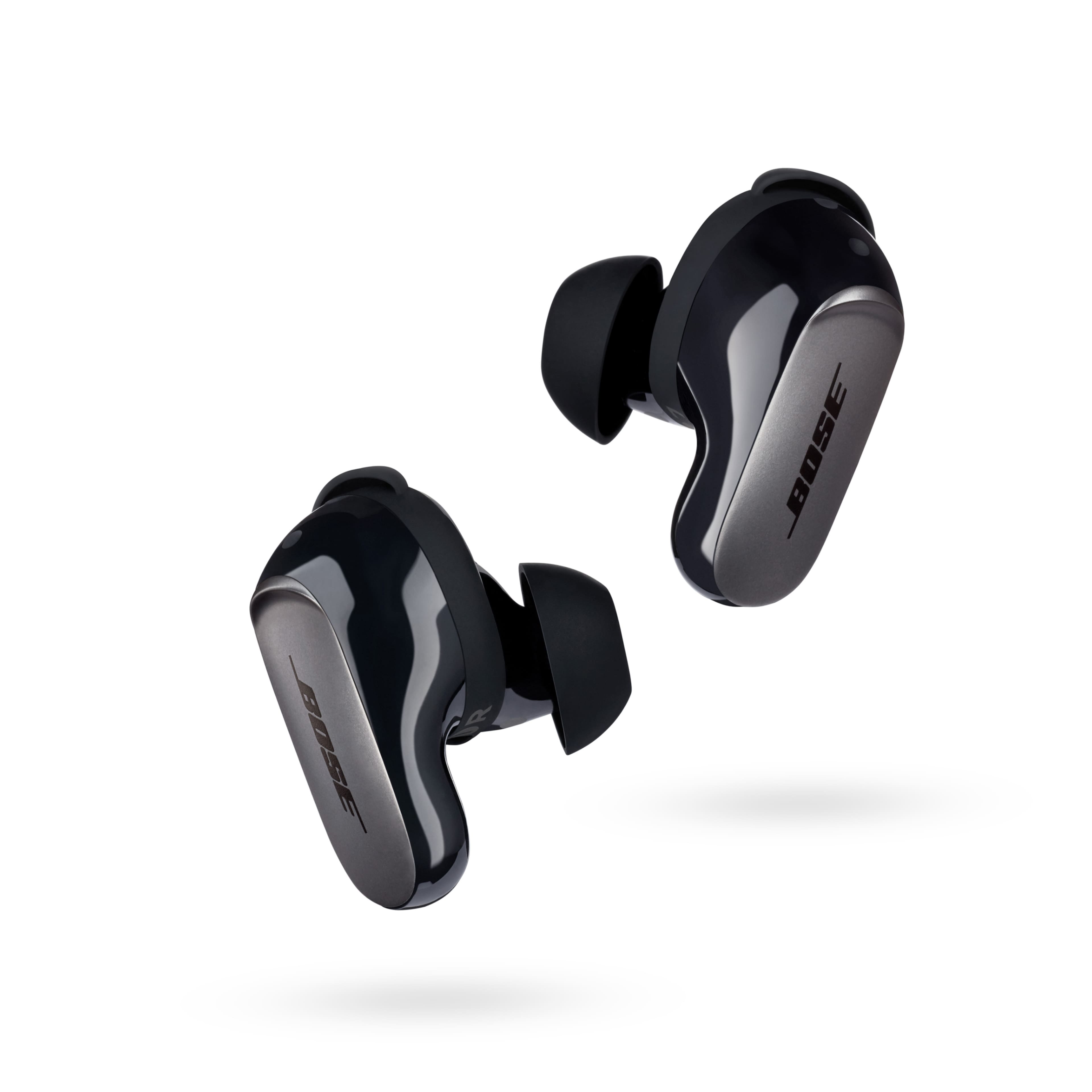 Front. Bose - QuietComfort Ultra True Wireless Noise Cancelling In-Ear Earbuds - Black.