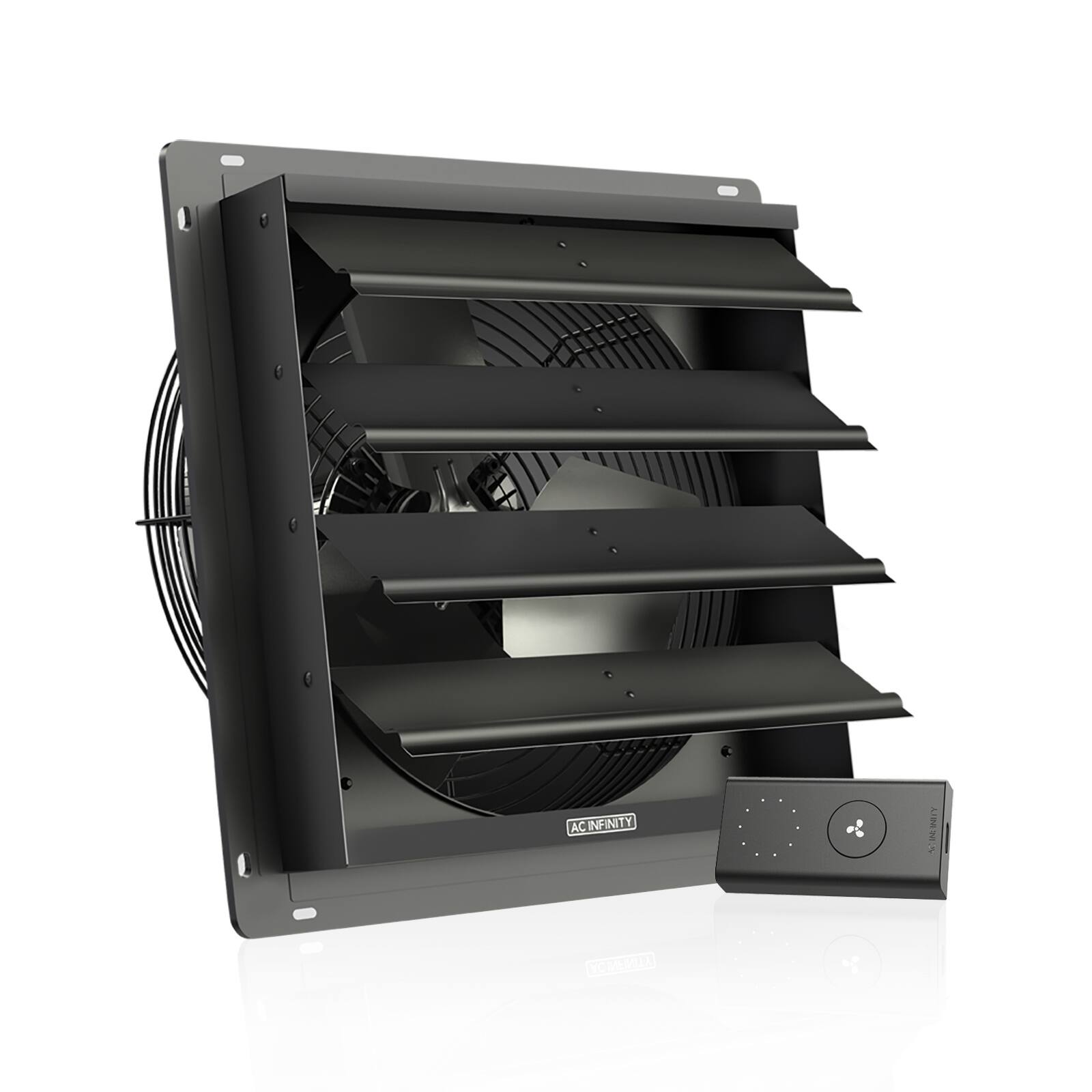 Front. AC Infinity - AIRLIFT S14, Shutter Exhaust Fan 14" with Speed Controller.