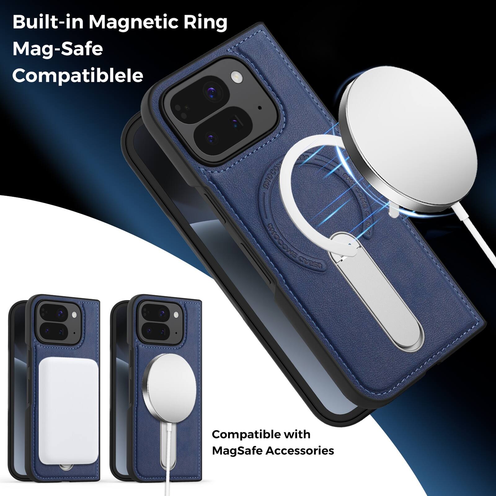 Built-in Magnetic Ring  
Mag-Safe Compatible  
Compatible with MagSafe Accessories