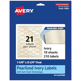 Avery - Pearlized Ivory Oval Labels, 1-1/8" x 2-1/4", 210ct - White