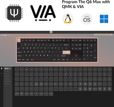 Keychron Q6 Max 100% Custom Wireless RGB Mechanical Keyboard with Keychron Q6 Max 100% Custom Wireless RGB Mechanical Keyboard with