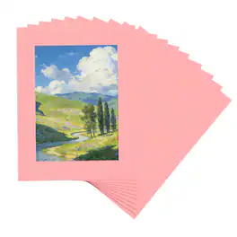 Unique Bargains - 10pcs Picture Frame Mats, 10x8 Inch Angled Cut Board for Photos Prints Watercolor Artwork Backing - Pink
