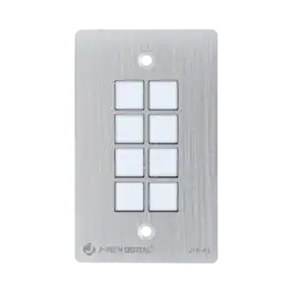 J-Tech Digital - 8-Button AV Control Panel Wall Plate with RS232 and IR Control - Silver