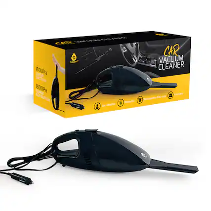 CAR VACUUM CLEANER, 1800Pa SUPER SUCTION, 1800Pa SUPER ASPIRATION, Powerful, Adapter, Portable, dust cup, Removable