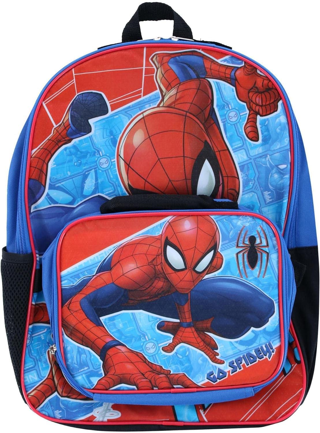 Alt View 1. Marvel - Marvel Spider-Man 16 Inch Backpack with Lunch Bag - Blue.