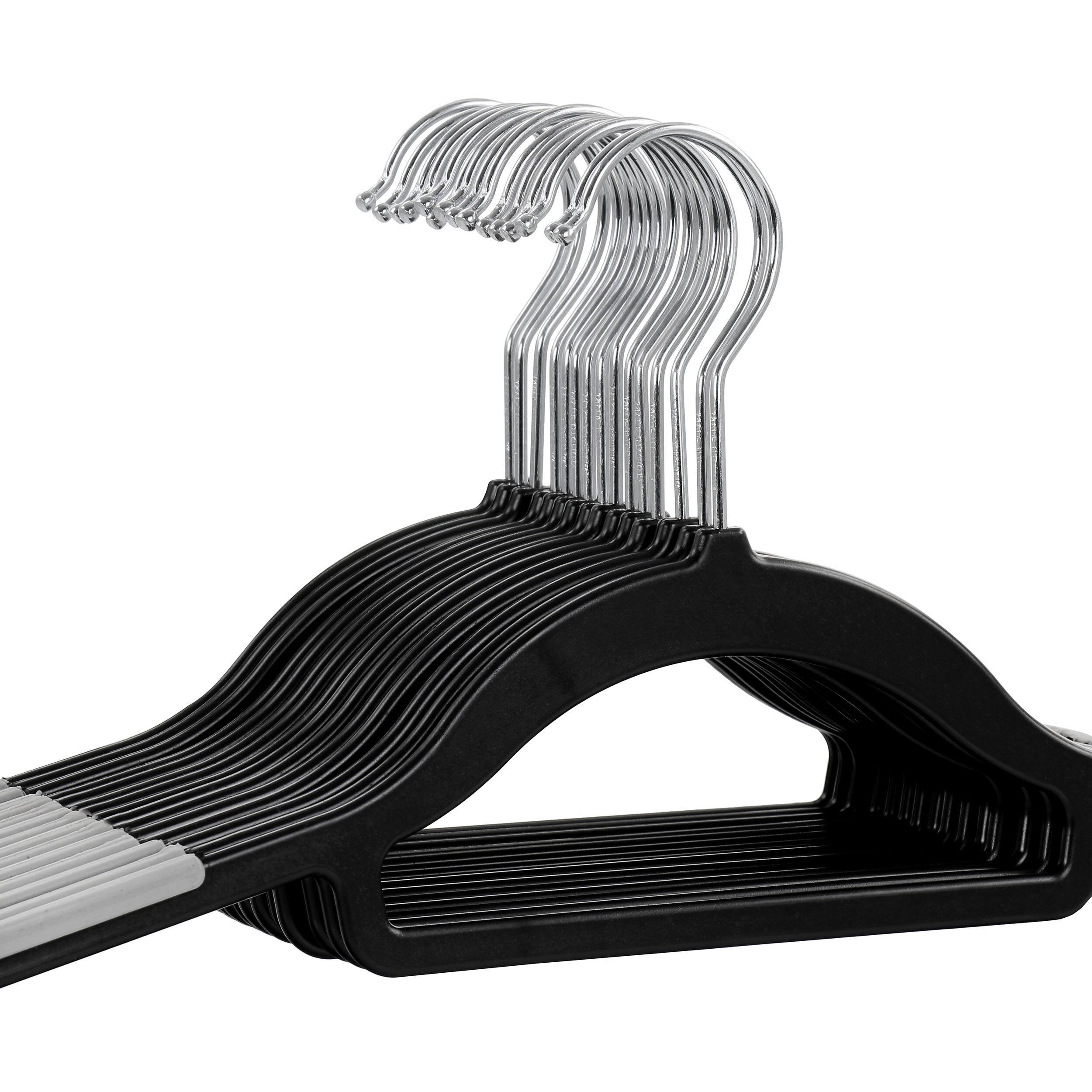 Alt View 2. Elama - Elama Home 50 Piece Plastic Non Slip Hanger in Black and Gray - Black and Gray.