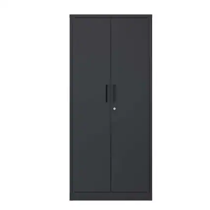 Front. ALEXOUN - 72"H Metal Garage Storage Cabinet, Lockable Steel Cabinet with 4 Adjustable Shelves, for Home Office, Garage, Classroom - Black.