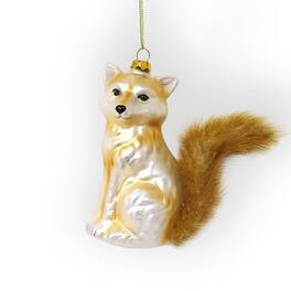 OrnamentallyYou - Woodland Fox Glass Christmas Ornament - Multi-colored