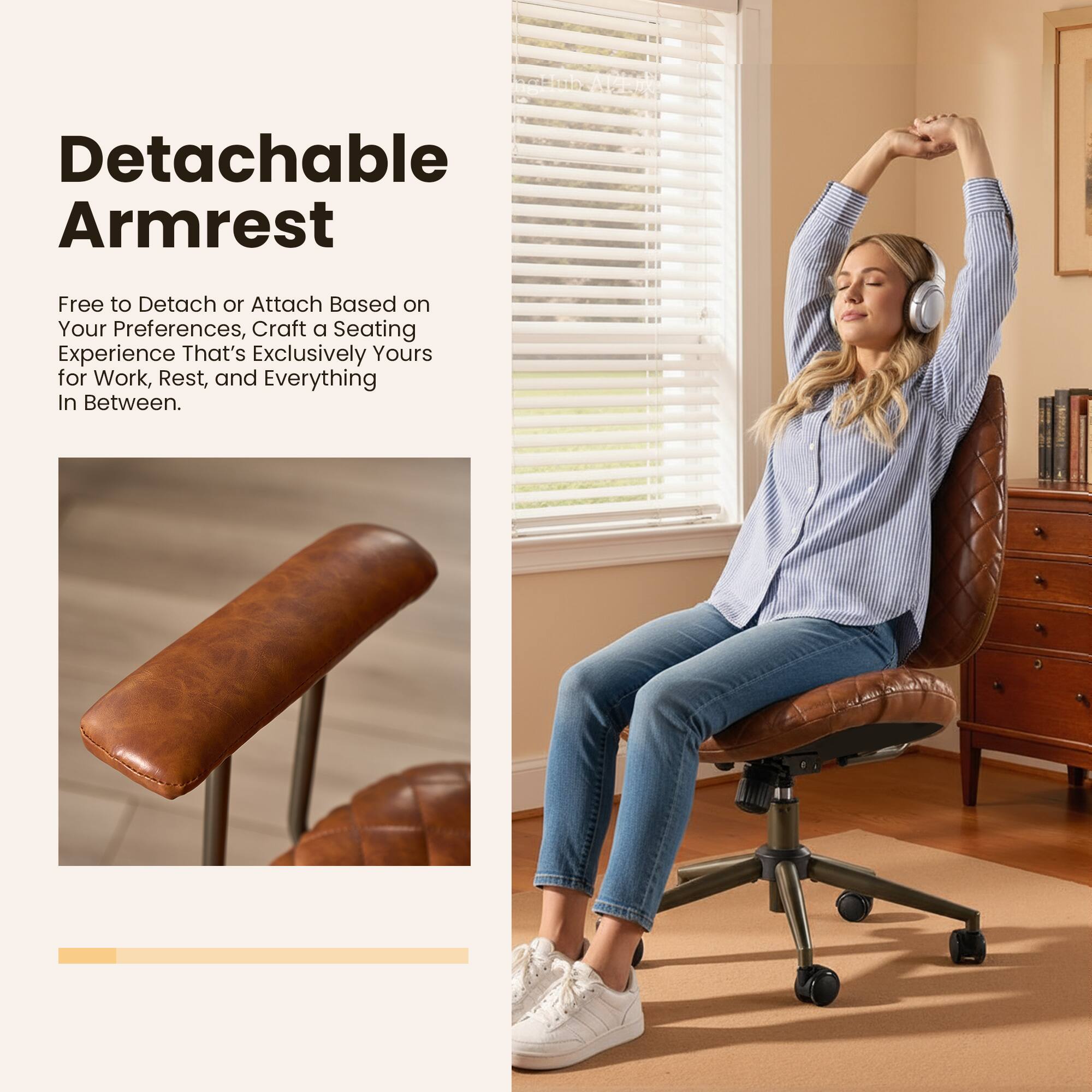 Detachable Armrest

Free to Detach or Attach Based on Your Preferences, Craft a Seating Experience That's Exclusively Yours for Work, Rest, and Everything In Between.