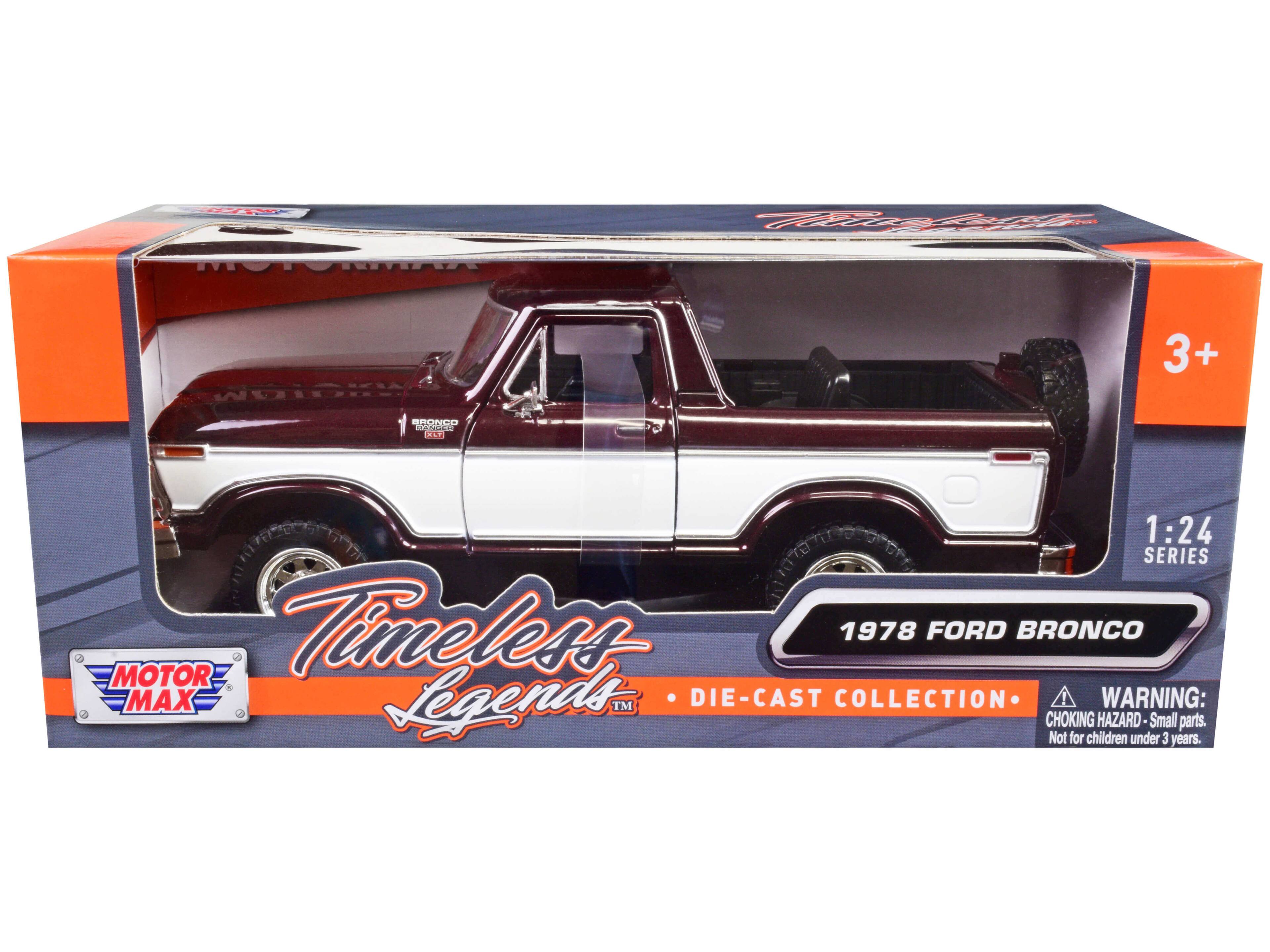 Timeless Legends™  
1978 FORD BRONCO  
MOTOR MAX  
DIE-CAST COLLECTION  
1:24 SERIES  
3+  
WARNING: CHOKING HAZARD - Small parts. Not for children under 3 years.