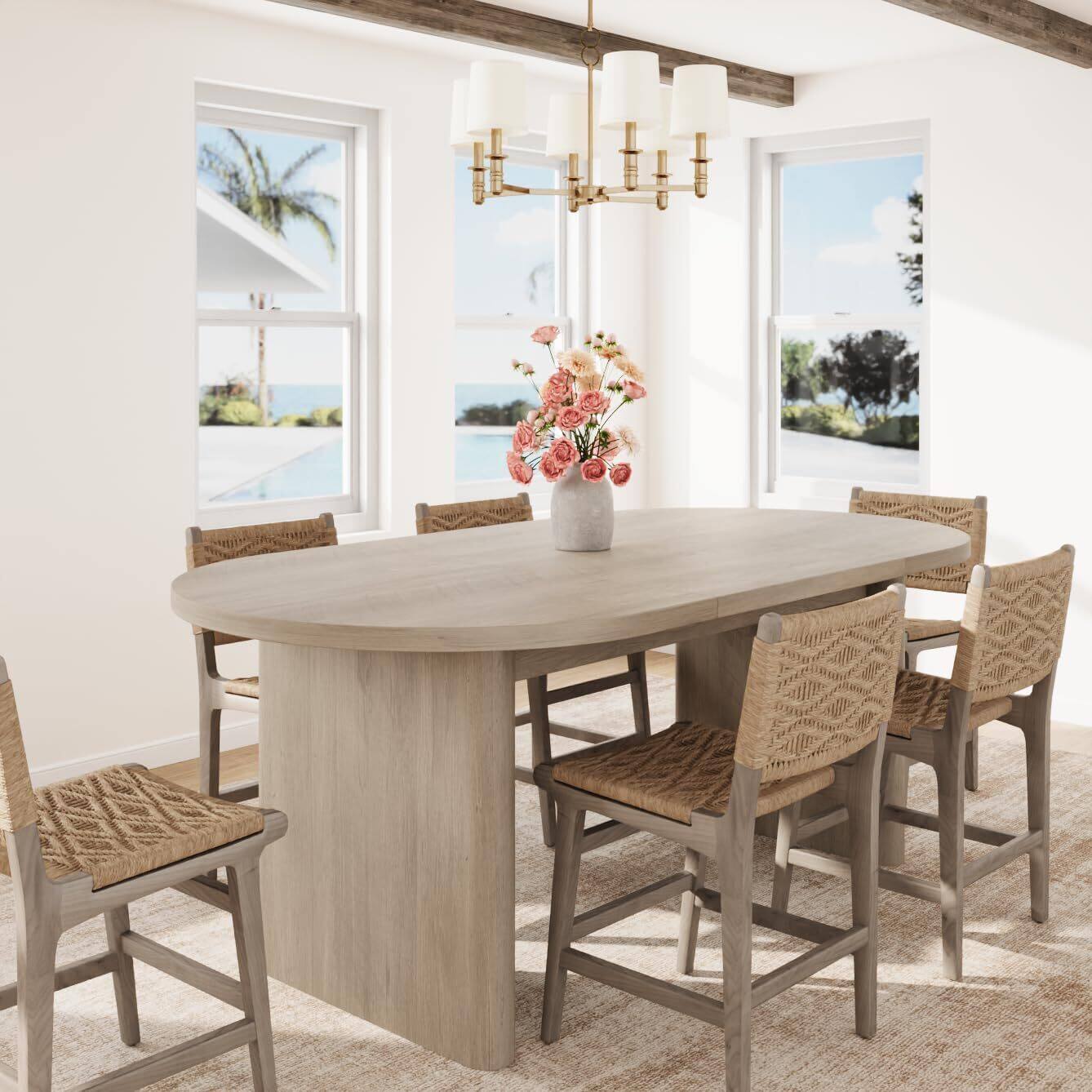 Alt View 5. Acekool - Kitchen Table 70 Oval Dining Table for 6 to 8 People Long Large Kitchen Table for Dining Room, Home Office, Living Room - Multiple colors.