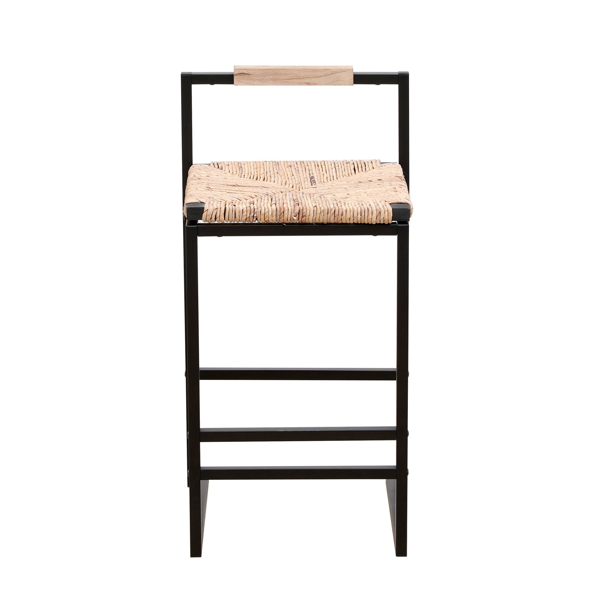 Alt View 6. GOODSILO - Set of 2 Modern Counter Height Barstools with Upholstered Seats and Metal Legs for Kitchen and Dining Areas - Natural.