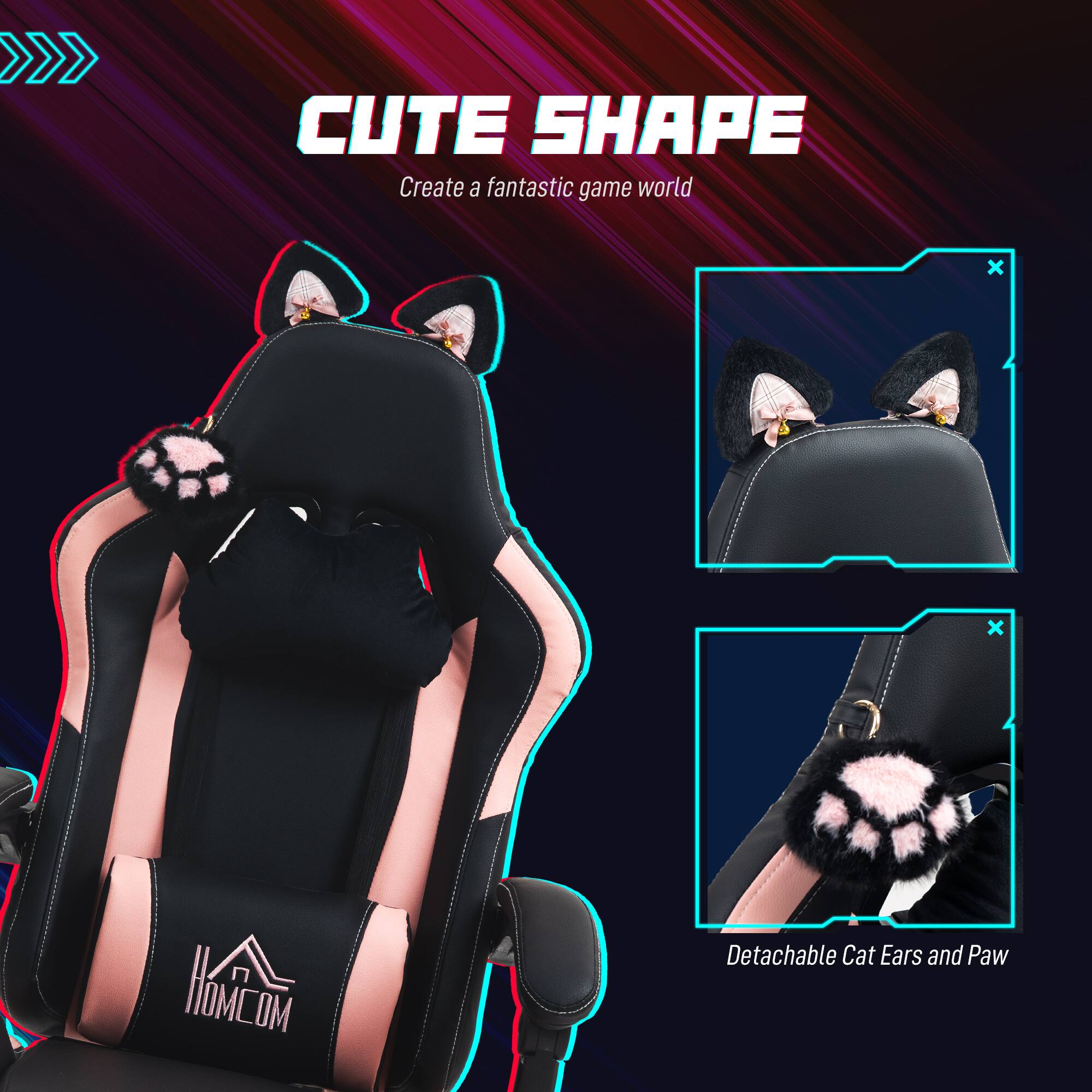 CUTE SHAPE, Create a fantastic game world, Detachable Cat Ears and Paw, HAMCOM