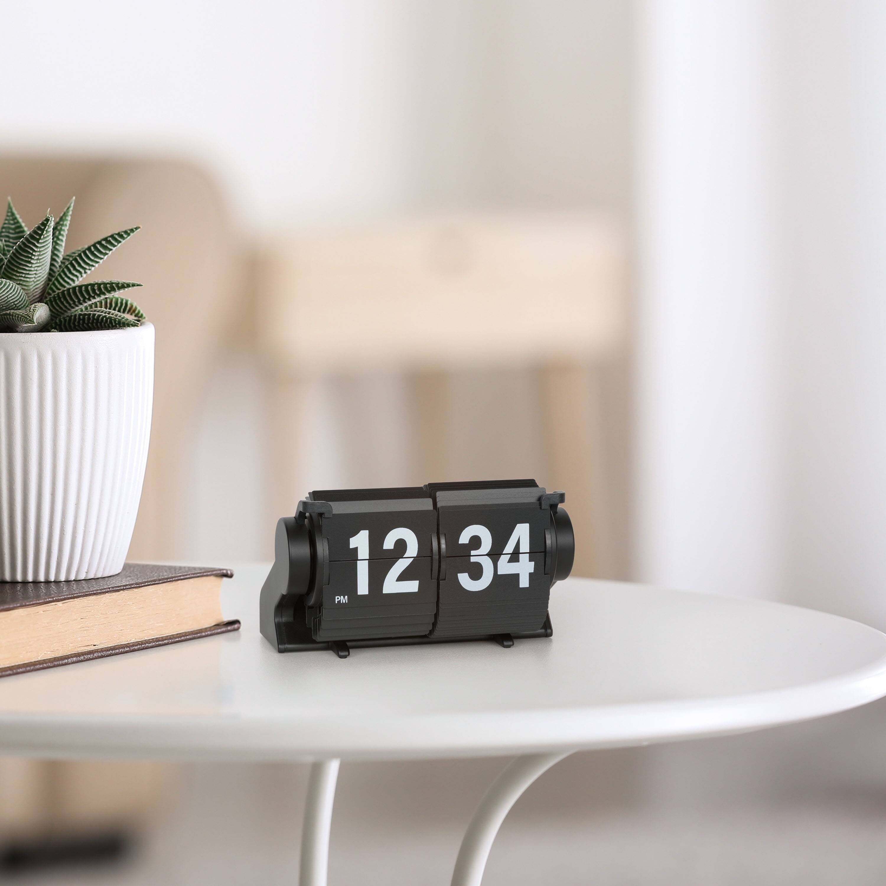 Alt View 1. La Crosse Clock Co. - Rollins Mini Mechanical Flip Clock - Black.