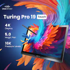 DIGIDRAW Turing Pro 19 Touch 4K Display 5.0 Magic Pen 16K Pressure Levels
