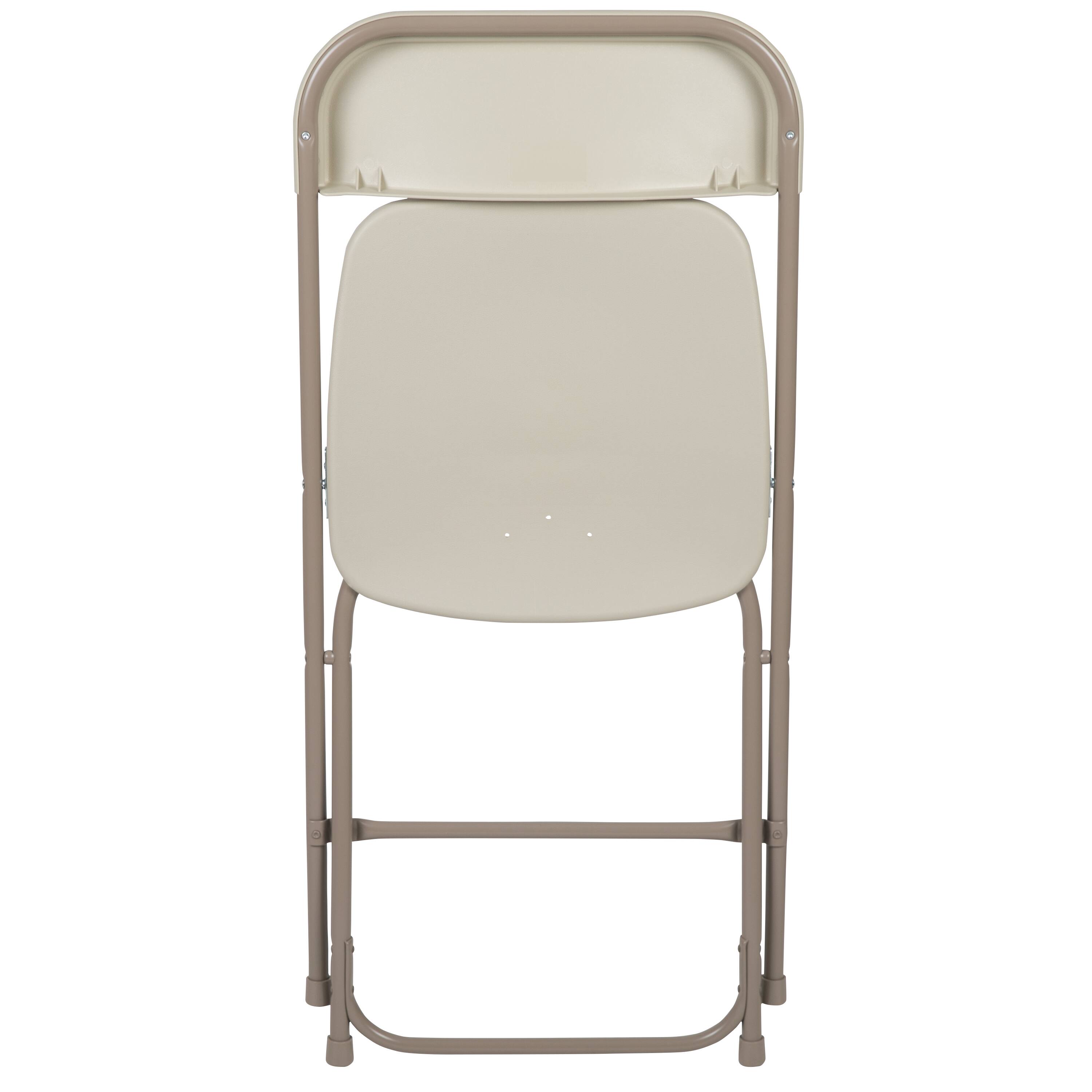 Alt View 9. Emma + Oliver - Set of 10 Stackable Folding Plastic Chairs - 650 LB Weight Capacity - Beige.