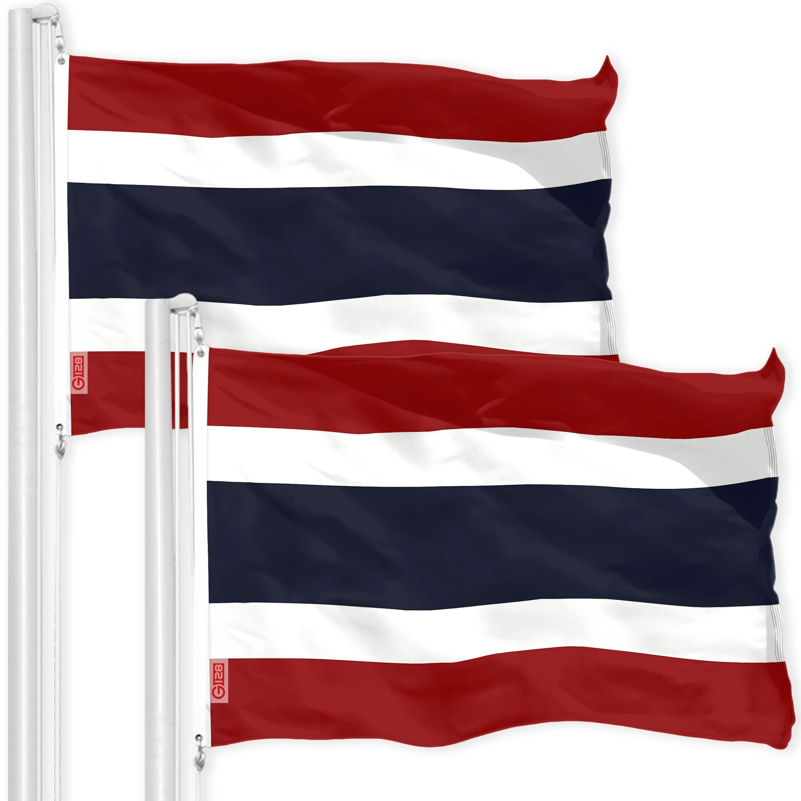 G128 - Thailand Flag 3x5 ft 2-Pack, 150D Polyester - Assorted Colors