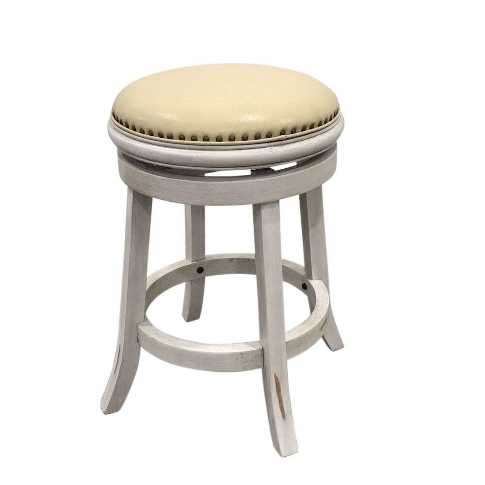 Angle. Carolina Chair & Table - Bennet Upholstered Swivel Barstool - Set of 2 - Sand - Cream Upholstery - Sand, Cream.