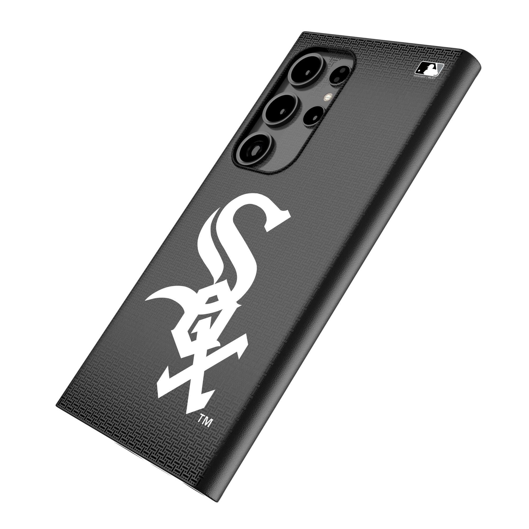 Alt View 1. Keyscaper - Chicago White Sox Linen Galaxy Magnetic Bump Case - S25 Ultra - Black.