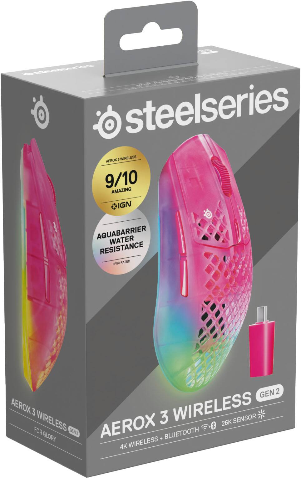 SteelSeries Aerox 3 Wireless Gen 2 RGB 26K Optical Gaming Mouse