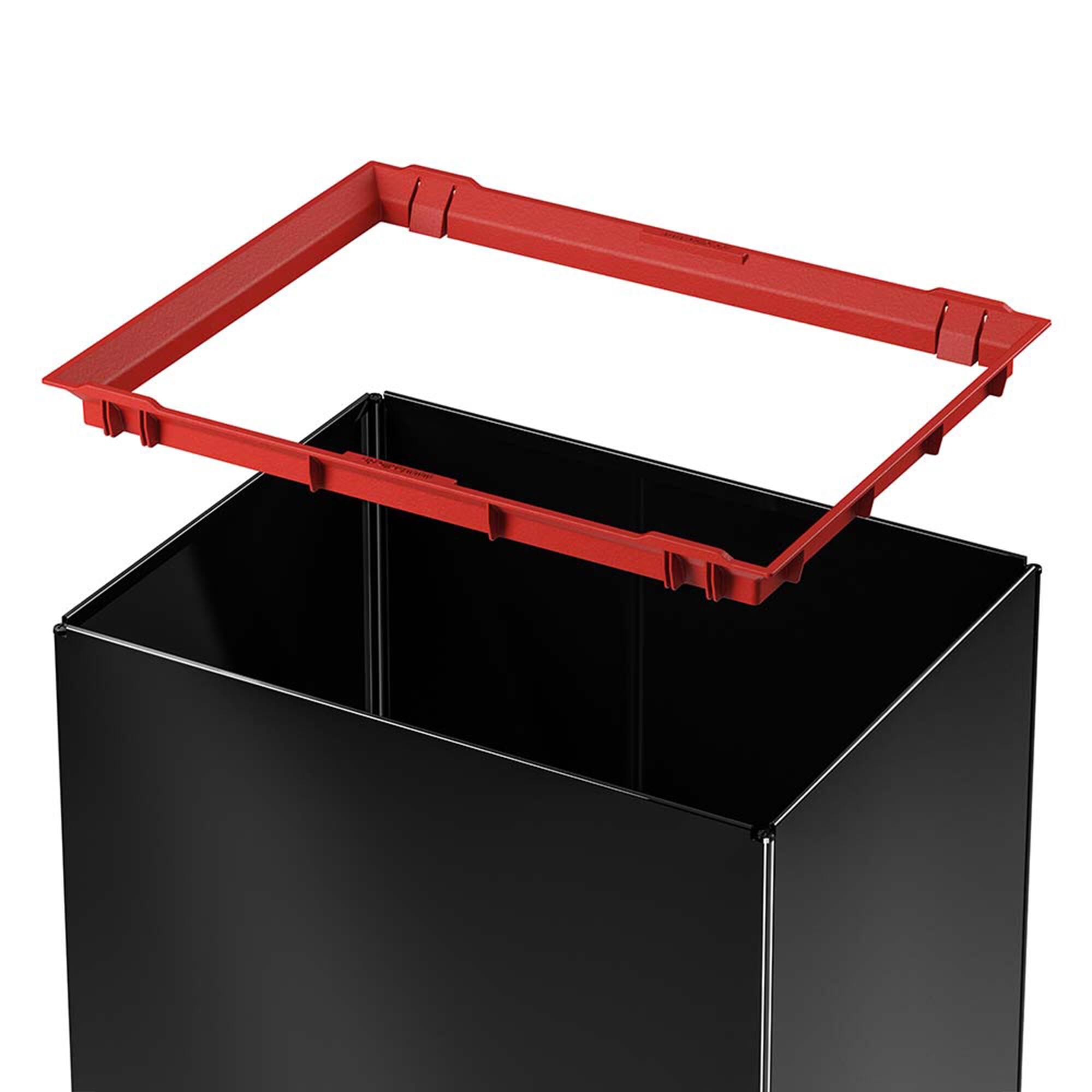 Alt View 7. Hailo - Hailo 52L 13.7 Gallon Steel Trash Can Self-Closing Lid Big-Box Swing XL, Black - Black.
