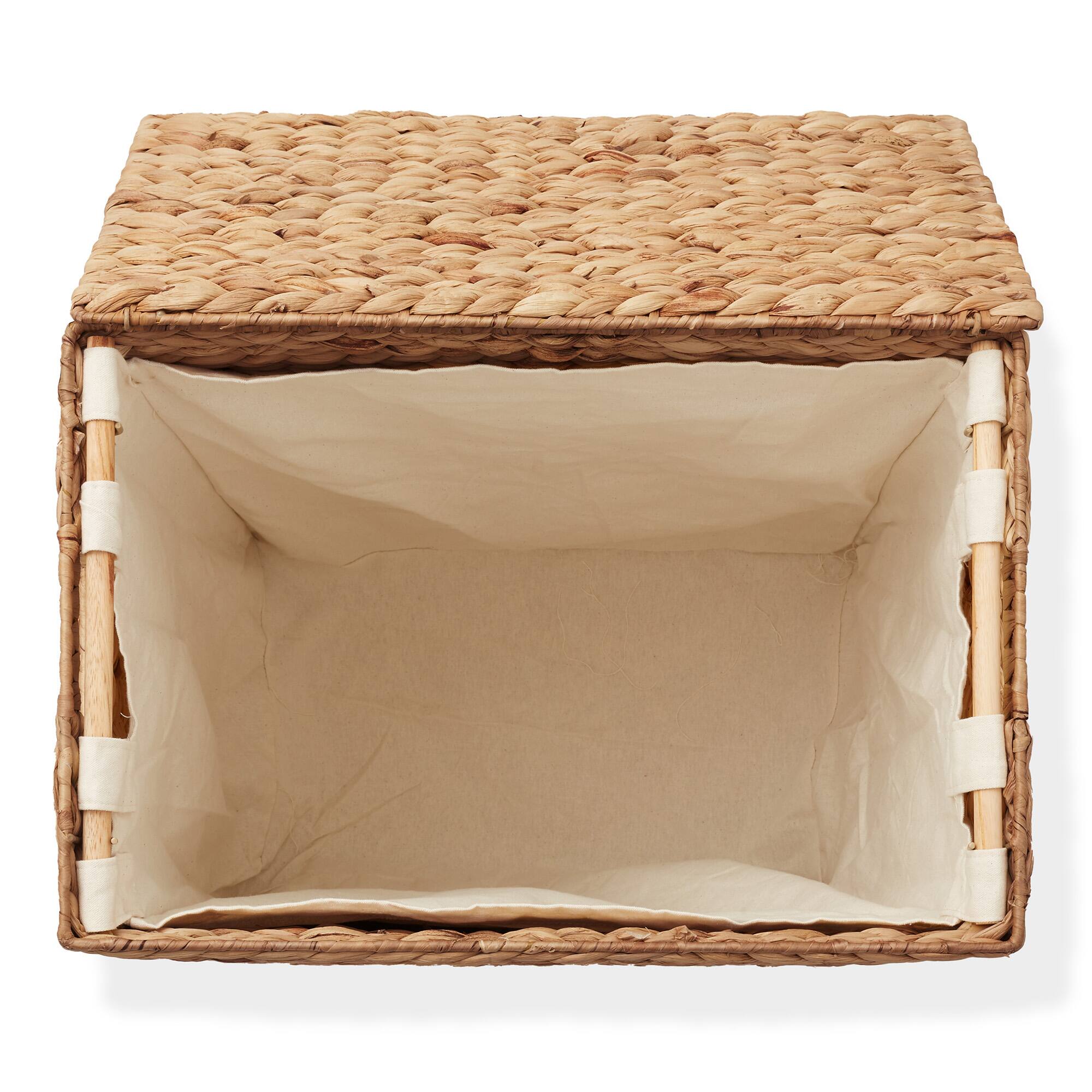 Alt View 6. Casafield - Large Laundry Hamper Basket w Lid and Liner - Water Hyacinth - Cinnamon.
