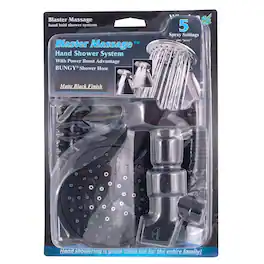 Whedon Products - Whedon Blaster Massage Matte Black Plastic 5 settings Handheld Showerhead 2.5 gpm - Silver