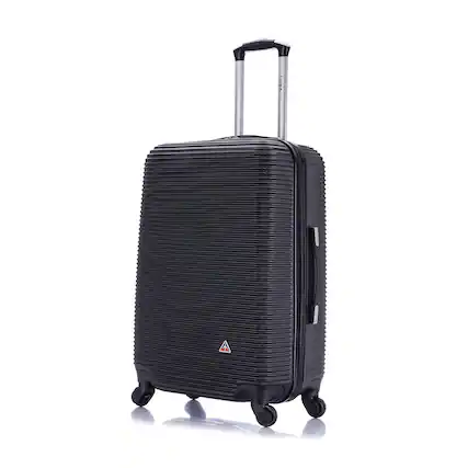 Front. InUSA - Royal lightweight hardside Spinner Luggage 24" - BLACK.